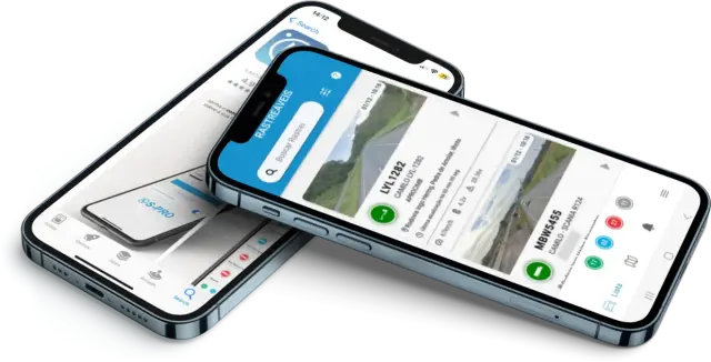 Aplicativo S-PRO da RM Rastro em um smartphone